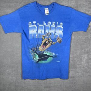 VTG Artex Sportswear Inc T-Shirt Mens Large Blue Cotton St. Louis Rams Pullover